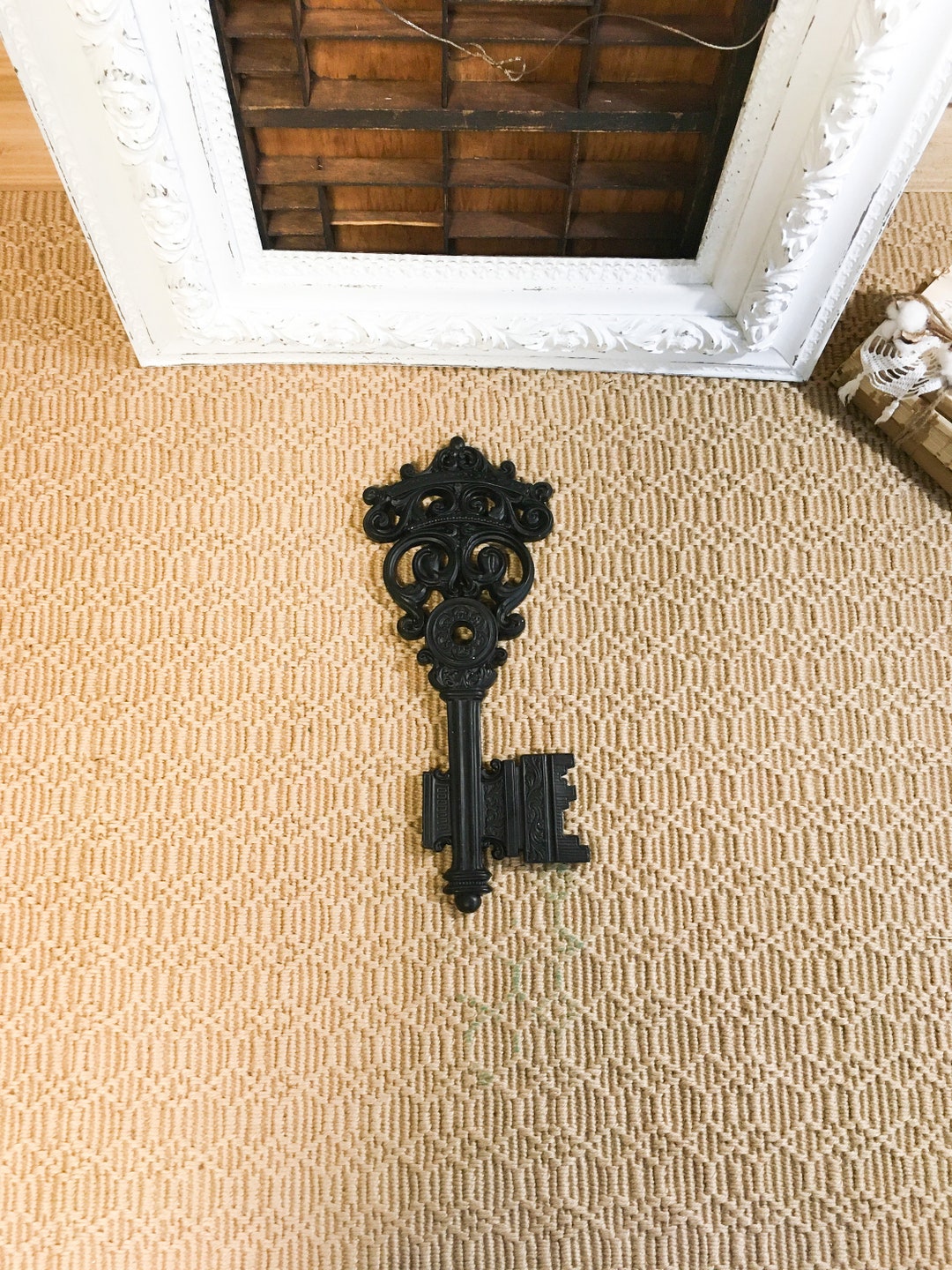 Vintage Key Wall Decor Chalk Black Skeleton Key Retro Decor Etsy