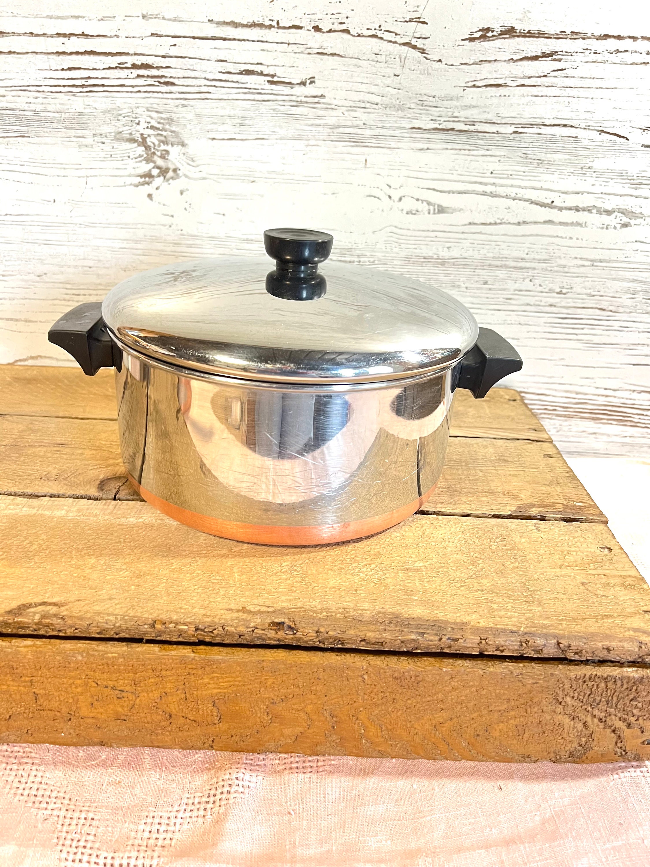 Revere Ware Vtg Cookware 7 piece Copper Bottom Pot Set
