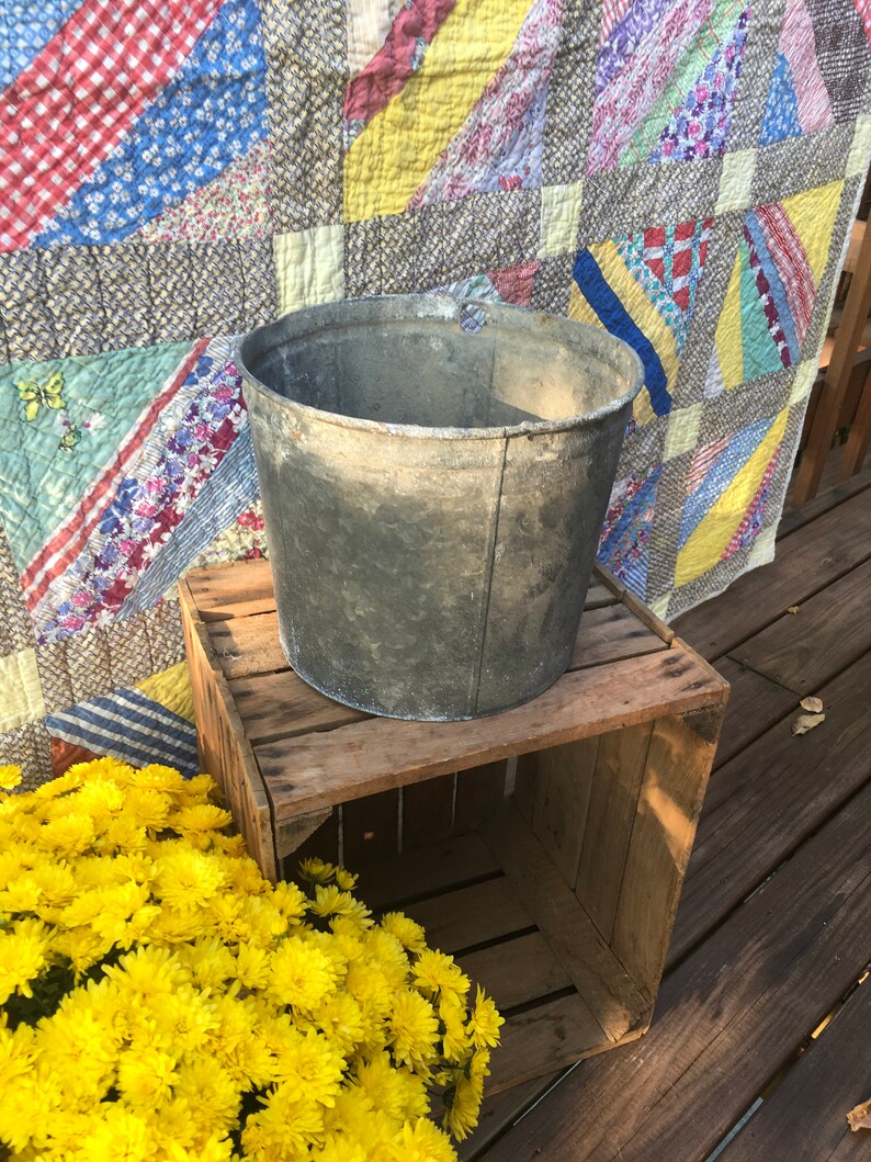 Vintage Bucket Galvanized Sap Vermont Sap Bucket Maple Syrup Etsy