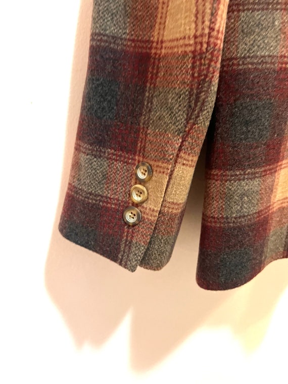 Vintage L.L. Bean blazer wool cashmere 14R plaid … - image 6