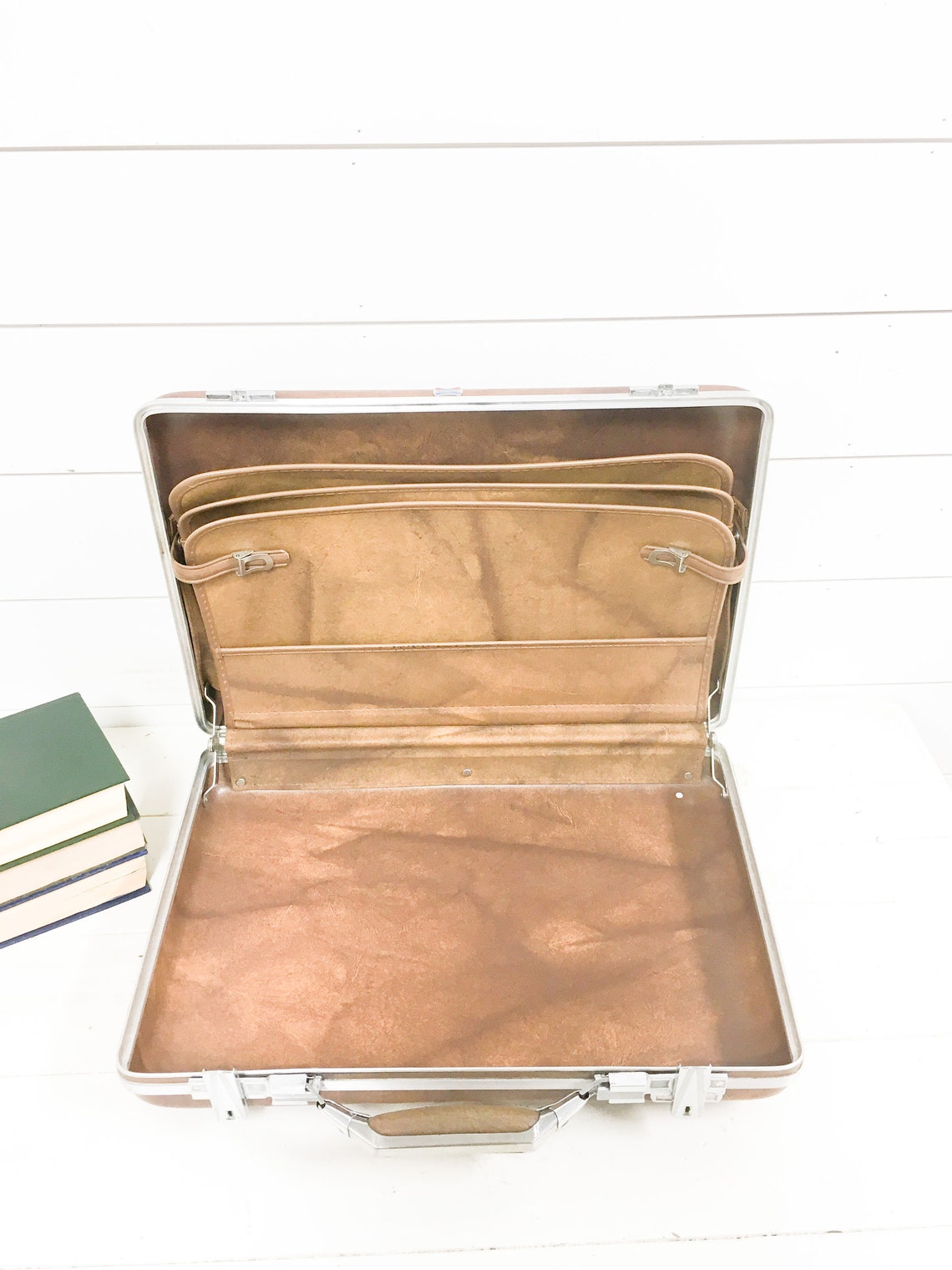 Vintage briefcase American tourister hardshell brown case Etsy