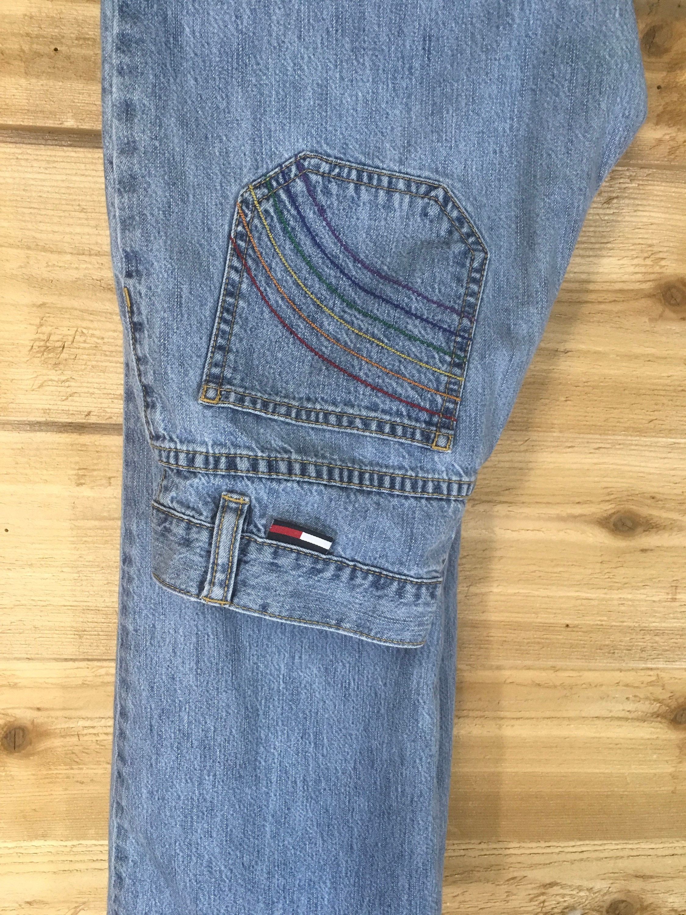 Vintage Ladies Jeans Tommy Hilfiger Rainbow Denim Retro Hippie - Etsy
