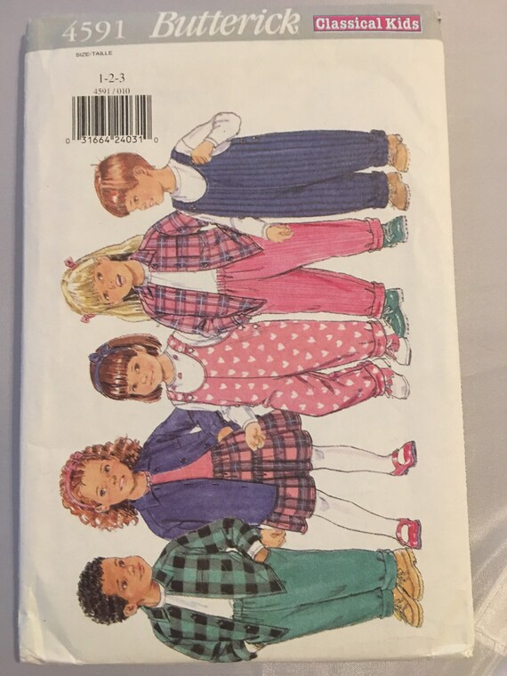 4591 UNCUT Vintage Butterick SEWING Pattern Shirt Jumpsuit Skirt Pants OOP NEW