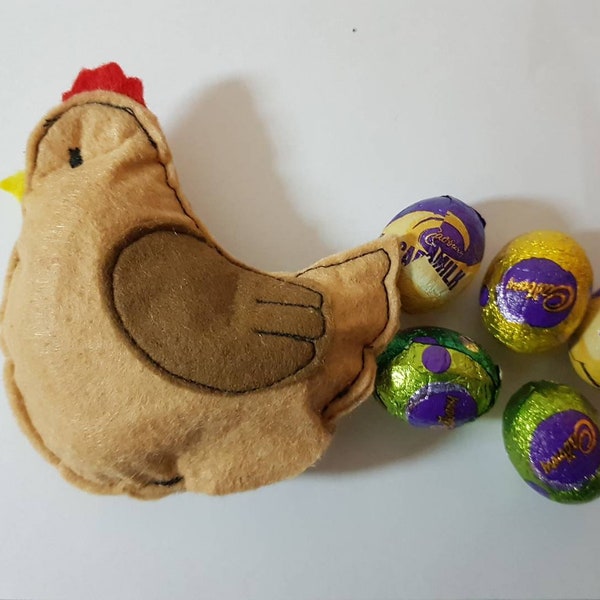 Easter egg/treat laying chicken - treat holder - felt chicken - finger puppet -  Lots of colours!