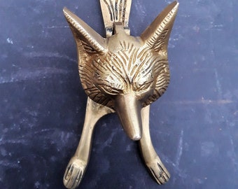 LARGE COLLECTABLE SOLID BRASS FOX HEAD HUNT HUNTING DOOR KNOCKER 10/" FREE UK PP!