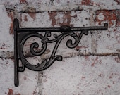 Pair of Victorian Scroll Cast Iron Shelf Bracket Vintage Rustic Style, Antique Style Custom Orders Welcome