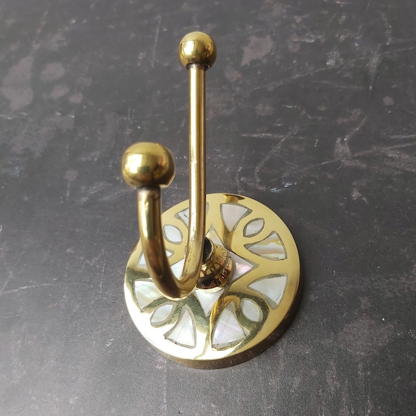 Pearl River Brass Coat and Hat Hook ,  Wall Hook , Brass Coat Hook