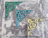Cast Iron Shabby Shelf Brackets Metal Antique 6 inch by 4 3 4 inch Honeycomb Cast Iron Shelf Brackets