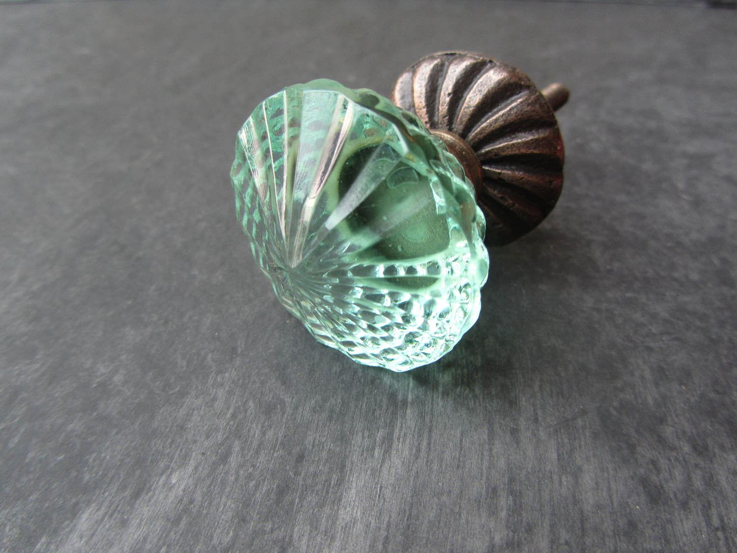 Aqua Green Glass Crystal Knob Drawer Knob Door Knob Handles Etsy