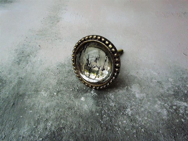 Antique style mercury silver glass furniture door drawer pull handle KNOB