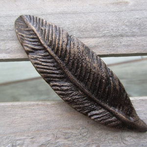 Metal Bird Feather Drawer Knob Pull image 1