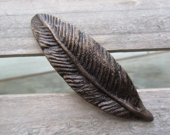 Metal Bird Feather Drawer Knob Pull