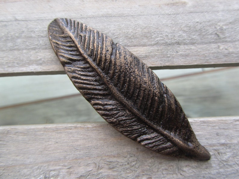 Metal Bird Feather Drawer Knob Pull image 1