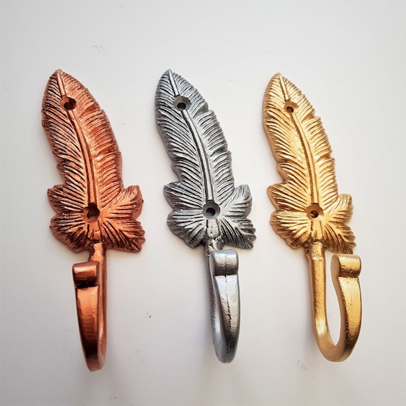 Iron Feather Wall Hook Coat Hook Door Wall Hanger Leaf Leaves Wall Hook Antique Leaf Wall Decor Etsy