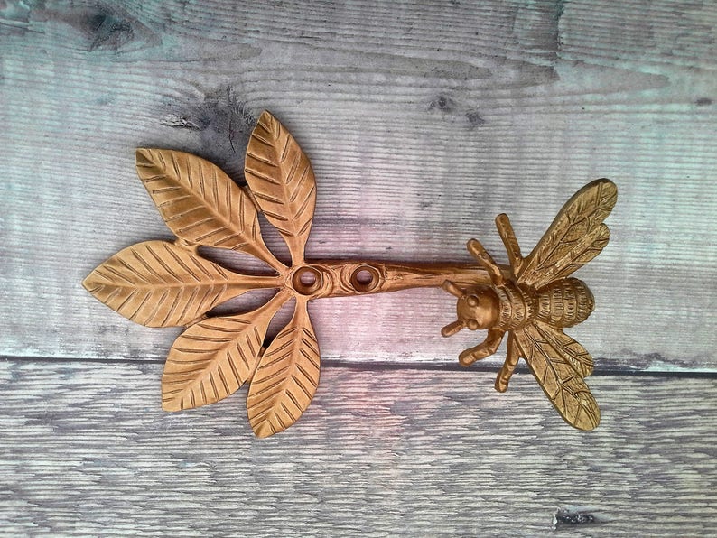 Golden Gold Busy Bee Wall Coat Hook Curtain Tie Back Pewter Etsy