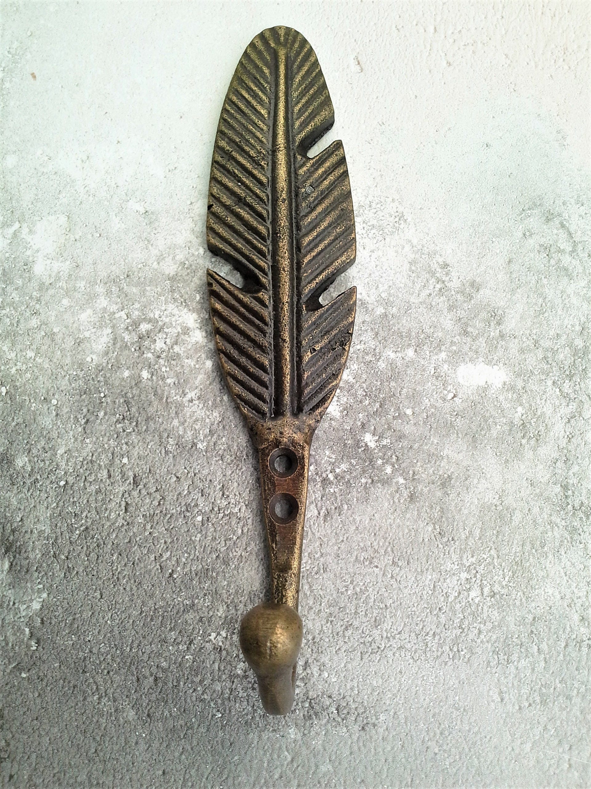 Bronze Feather Wall Hook, Coat Hook, Door, Wall Hanger Leaf Leaves Wall Hook  Antique Bronze Wall Decor -  Ireland