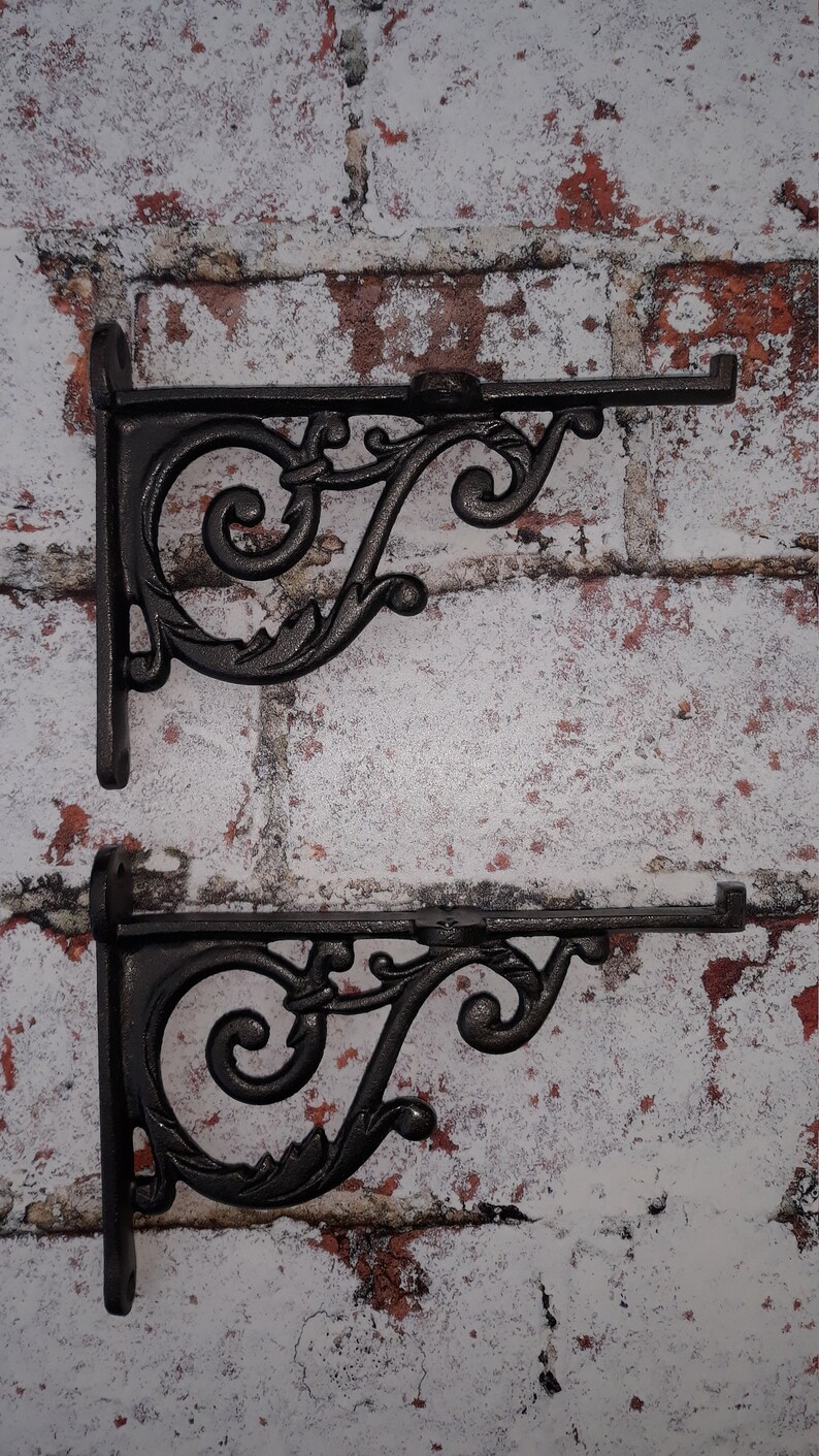 Pair of Victorian Scroll Cast Iron Shelf Bracket Vintage Etsy UK