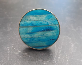 Turquoise Blue Marbled Brass Golden Drawer Cupboard Knob Drawer Knobs