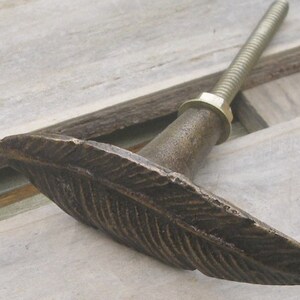 Metal Bird Feather Drawer Knob Pull image 2