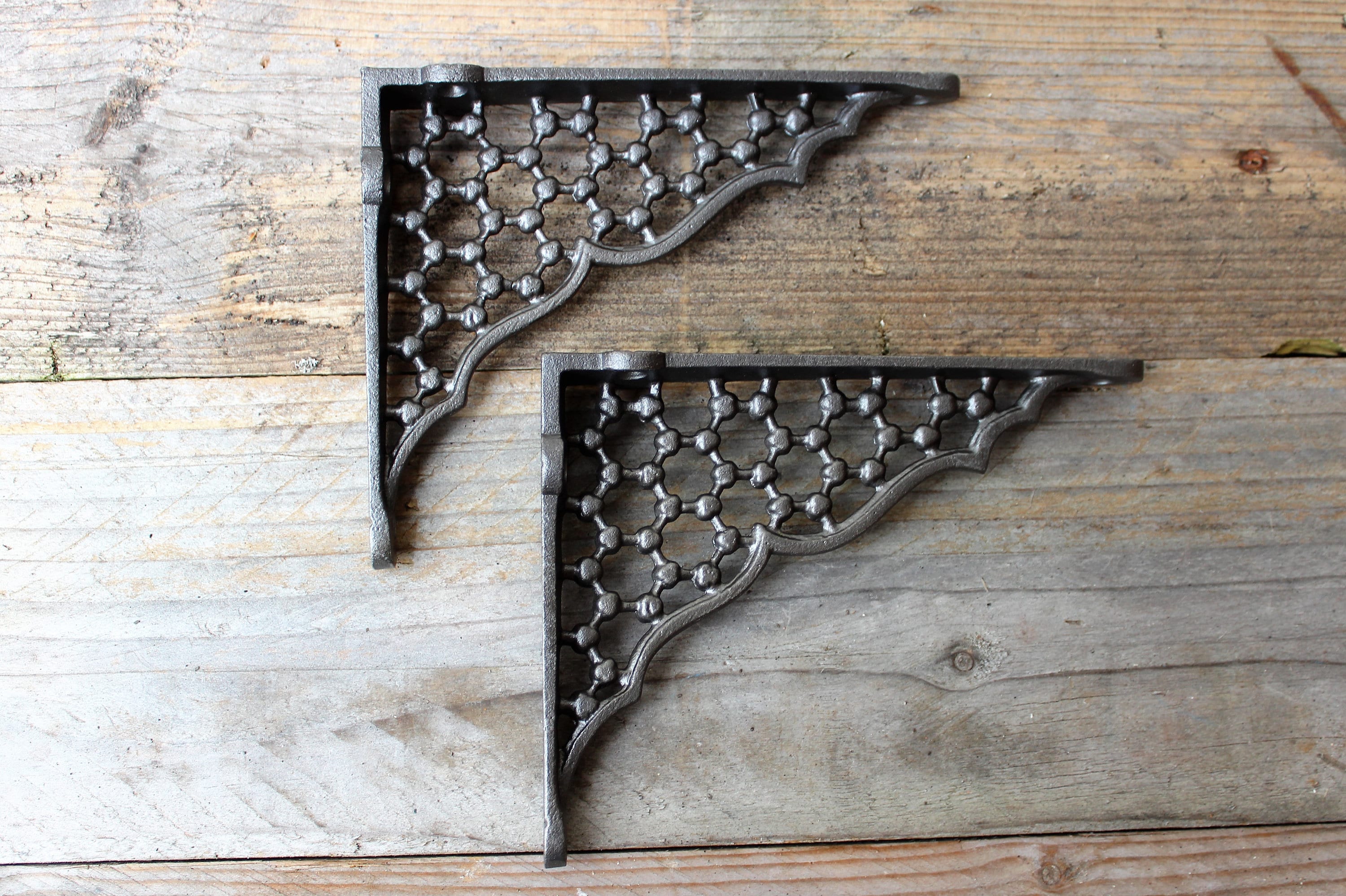 Pair of Cast Iron Shelf Brackets Metal Antique Style 6 Inch by Etsy UK