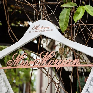 Bride Hanger, Personalized Bridal Hanger, Wedding Hanger, Dress Hanger, Wedding Dress Personalized Hanger, White Hanger