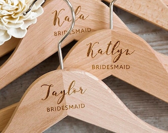 Bridesmaid Gift, Bridal Party Gift, Bridal Name Hanger, Bridesmaid Proposal Gift, Engraved Hanger, Bridal Shower Hanger H03