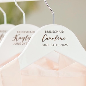 Custom Bridesmaid Hangers | Engraved Wooden Wedding Hanger | Personalized Bridal Party Gift | Wedding Dress Hanger | Custom Name Hangers