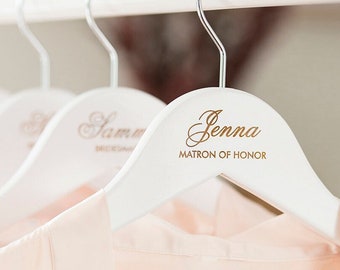 Wedding Hangers, Personalized Bridesmaid Hangers, Wooden Engraved Hanger, Bridesmaid Gifts, Bridal Dress Hanger, Wedding Name Hangers