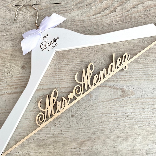 Personalized Wedding Hanger, Bridal Hanger, Custom Name Hanger, Wedding Hanger, Bride Hanger, Personalized Customized Wedding Dress Hanger