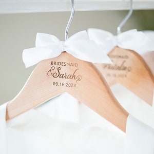 Personalized Bridesmaid Hangers, Wedding Hanger, Wooden Engraved Hanger, Bridal Dress Hanger, Wedding Name Hangers, Personalized Hanger