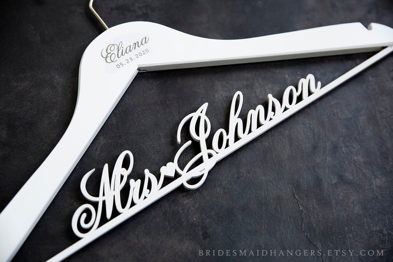 Bride Hanger, Wedding Dress Hanger, Bridal Hanger, Wedding Gift Hanger, Bridal Gift, Wedding Hanger, Personalized Hanger, Wedding Party Gift image 3