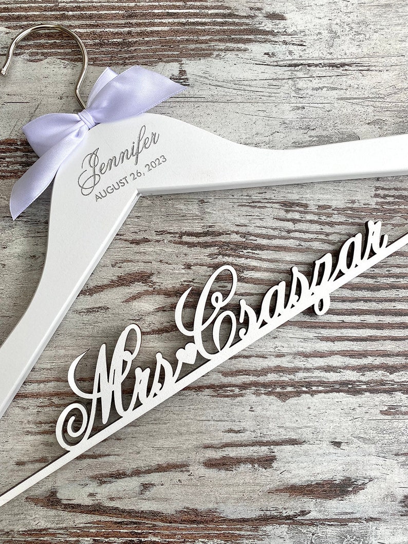 Bride Hanger, Wedding Dress Hanger, Bridal Hanger, Wedding Gift Hanger, Bridal Gift, Wedding Hanger, Personalized Hanger, Wedding Party Gift image 4