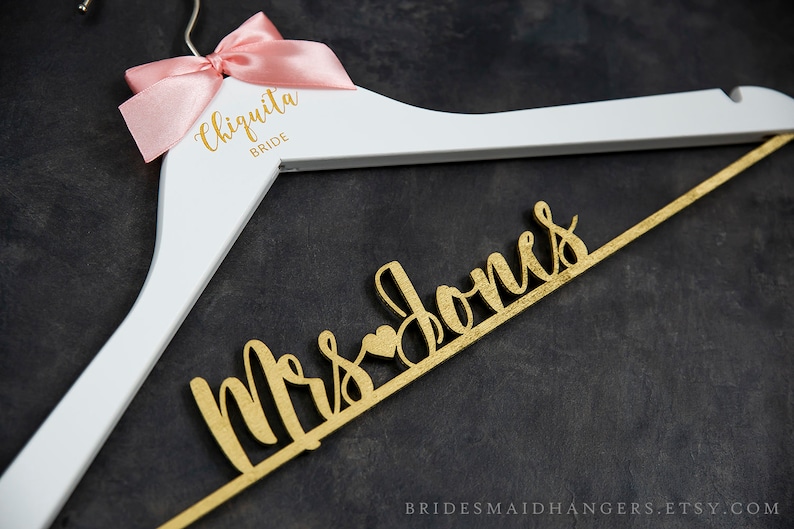Custom Wedding Dress Hanger Bride Hanger Bridal Party Gift Personalized Hanger Personalized Bridal Hanger Wedding Wedding Hanger
