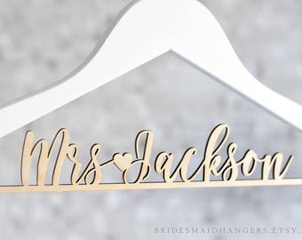 Wedding Dress Hanger, Bride Hanger, Personalized Wedding Hanger, Custom Bridal Hanger, Bridesmaid Gifts, Engagement Gift, Mrs Hanger 05