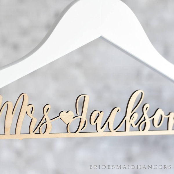 Wedding Dress Hanger, Bride Hanger, Personalized Wedding Hanger, Custom Bridal Hanger, Bridesmaid Gifts, Engagement Gift, Mrs Hanger 05