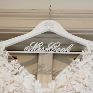 Bride Hanger, Wedding Dress Hanger, Bridal Hanger, Wedding Gift Hanger, Bridal Gift, Wedding Hanger, Personalized Hanger, Wedding Party Gift image 5