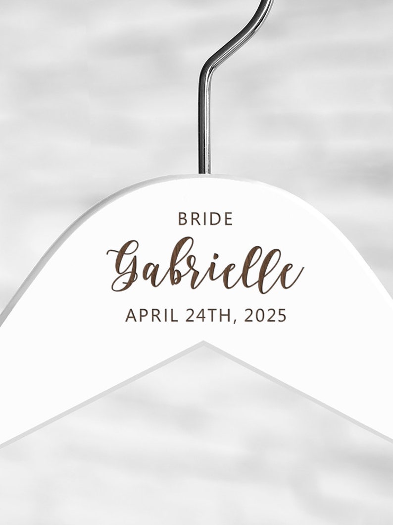 Wedding Dress Hanger, Wedding Hanger, Bridal Hanger, Personalized Bride Hanger, Bridal Shower Hanger, Bridal Name Hanger, Wedding Party Gift engraving only