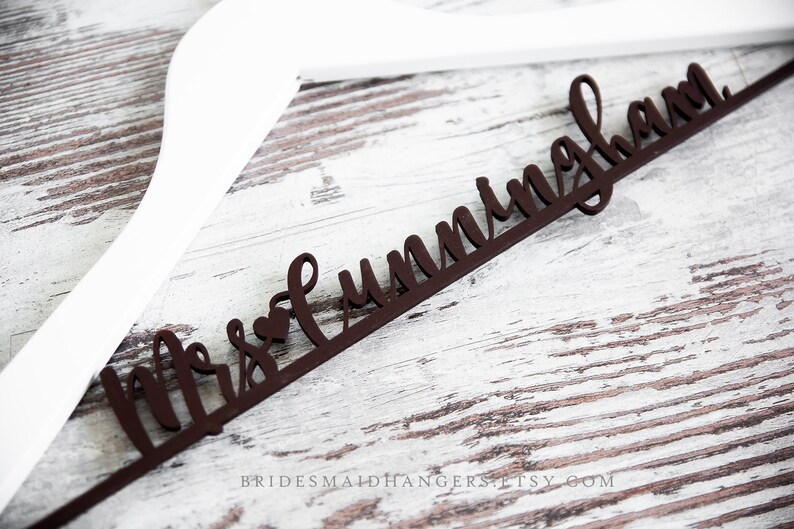 Custom Wedding Dress Hanger Bride Hanger Bridal Party Gift Personalized Hanger Personalized Bridal Hanger Wedding Wedding Hanger