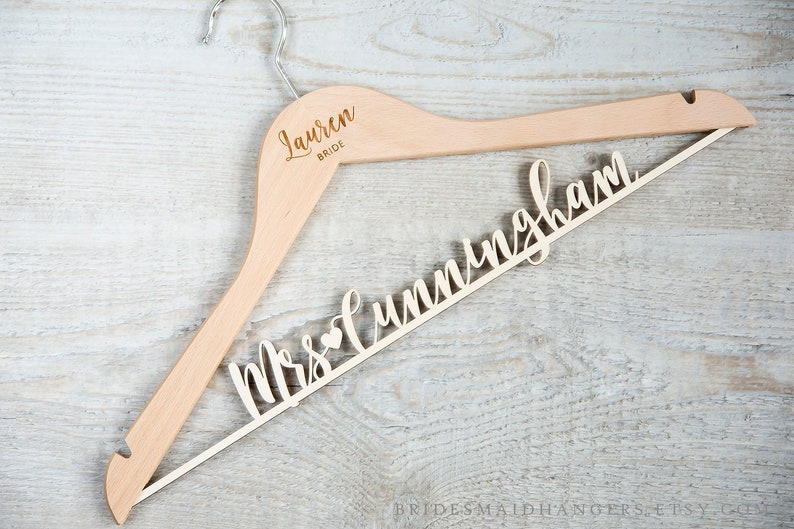 Custom Wedding Dress Hanger Bride Hanger Bridal Party Gift Personalized Hanger Personalized Bridal Hanger Wedding Wedding Hanger