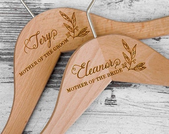 Mother of the Bride Hanger, Wedding Gift, Gift for Mom, Personalized Gift, Wedding Hanger, Wooden Engraved Hanger, Wedding Name Hangers