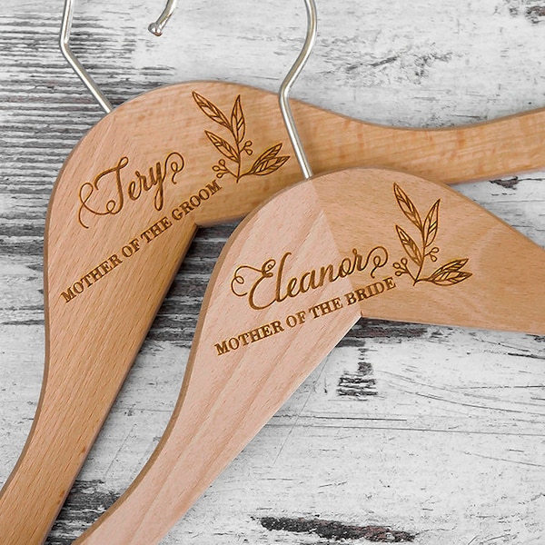 Mother of the Bride Hanger, Wedding Gift, Gift for Mom, Personalized Gift, Wedding Hanger, Wooden Engraved Hanger, Wedding Name Hangers