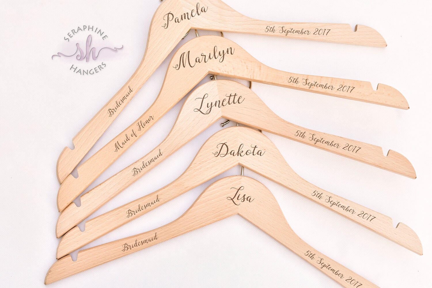 SET OF 7 Bridesmaid Hangers Custom Hanger Wedding Hanger Etsy
