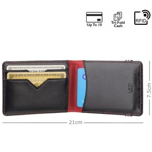 Slim Wallet With Elastic Band for Men With RFID Blocking Black & Red ...