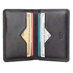 Zwarte RFID-portemonnee - slanke tweevoudige kaarthouder | Doku by A-SLIM, zwart