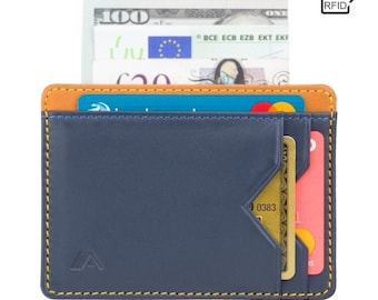 Slim Leather RFID Card Wallet with ID Window - Kumo
