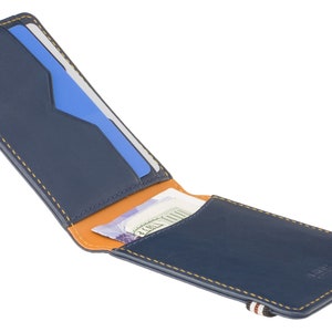 ミニウォレット - RFID ブロッキング コンパクト カードウォレット - 男性用本革ハンドメイドウォレット - 男性へのギフト - セキュアバンド | Kihaku by A-SLIM