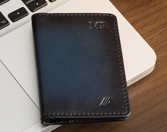 Personalized Leather Card Wallet: Monogrammed RFID Wallet