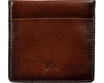 Personalized Leather Coin Pouch: Embossed Change Purse