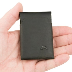 Portafoglio porta carte in pelle super minimalista (verde) - Shibo di A-SLIM di Londra