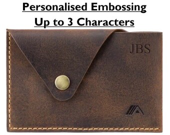 Personalised Embossed Leather Business Cardholder - Personalised Mens Valentine Gifts - Custom Corporate Gifts - Fathers Day Gifts